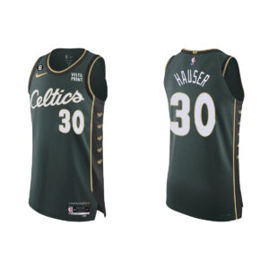 Basketball Jersey 2022-23 Boston Celtics #30 Sam Hauser Authentic Green City Jersey Black 552450