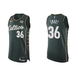 Basketball Jersey 2022-23 Boston Celtics #36 Marcus Smart Authentic Green City Jersey Grey 552459