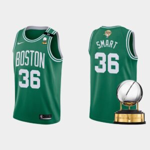 2022 Eastern Conference Champions Boston Celtics Basketball Jersey #36 Marcus Smart Green Icon Jersey White 551864