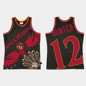 Atlanta Hawks #12 De'Andre Hunter Big Face 2.0 Black Jersey 548481