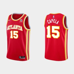 Atlanta Hawks #15 Clint Capela Red Icon Edition Jersey Black 550075