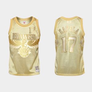 Atlanta Hawks #17 Clint Capela Midas SM HWC Golden Jersey Basketball Jersey Cream 550533