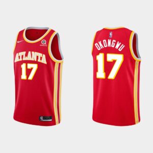 Atlanta Hawks #17 Onyeka Okongwu Red Icon Edition Jersey Black 550109