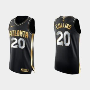 Atlanta Hawks #20 John Collins Authentic Golden Black 1X Champs Jersey White 549696