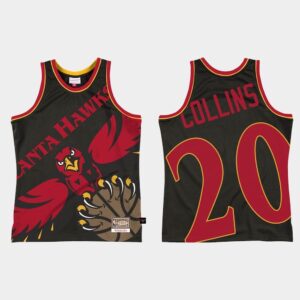 Atlanta Hawks #20 John Collins Big Face 2.0 Black Jersey Green 549247