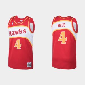 Atlanta Hawks #4 Spud Webb Hardwood Classics Red Jersey Basketball Jersey Tang 546430