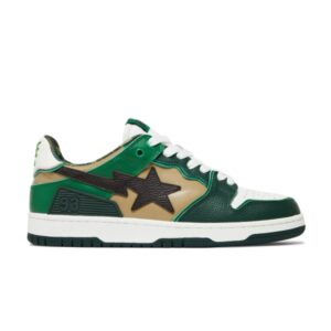 BAPE Sk8 Sta #2 ABC Camo Sneakers – Green Cream 1I30191006 GRN