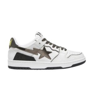 Sneakers Wmns BAPE Sk8 Sta White Metallic Silver Black 1H80291020