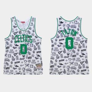 Basketball Jersey 1985-86 Boston Celtics #0 Jayson Tatum White Doodle Jersey Black 564590