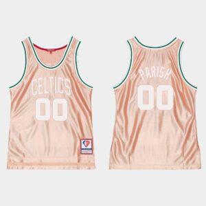 Basketball Jersey 1985-86 Boston Celtics #00 Robert Parish 75th Anniversary Rose Gold Jersey Green 564647