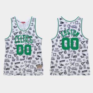 Basketball Jersey 1985-86 Boston Celtics #00 Robert Parish White Doodle Jersey White 564522