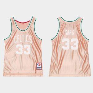 Basketball Jersey 1985-86 Boston Celtics #33 Larry Bird 75th Anniversary Rose Gold Jersey White 564674