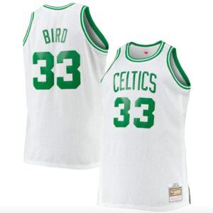 Basketball Jersey 1985-86 Boston Celtics #33 Larry Bird Big & Tall Hardwood Classics White Jersey White 567943