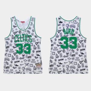 Basketball Jersey 1985-86 Boston Celtics #33 Larry Bird White Doodle Jersey Black 564554