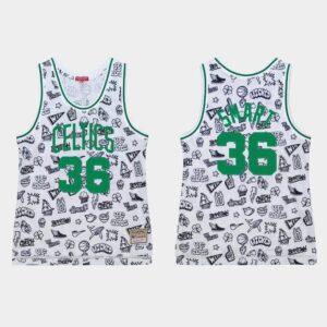 Basketball Jersey 1985-86 Boston Celtics #36 Marcus Smart White Doodle Jersey Violet 564581