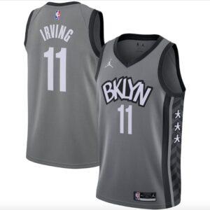 Basketball Jersey 2020-21 Brooklyn Nets #11 Kyrie Irving Jordan Brand Statement Gray Jersey White 570207