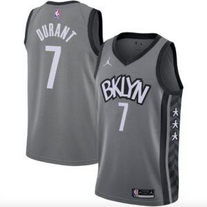 Basketball Jersey 2020-21 Brooklyn Nets #7 Kevin Durant Statement Gray Jersey Black 571109