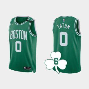 Basketball Jersey 2022-23 Boston Celtics #0 Jayson Tatum Kelly Green Retired Number Jersey Black 562008