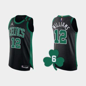 Basketball Jersey 2022-23 Boston Celtics #12 Grant Williams Black Authentic Retired Number Jersey White 562090