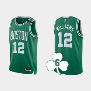 Basketball Jersey 2022-23 Boston Celtics #12 Grant Williams Kelly Green Retired Number Jersey Grey 562081