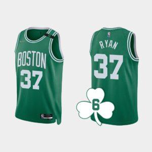 Basketball Jersey 2022-23 Boston Celtics #37 Matt Ryan Kelly Green Retired Number Jersey Black 559828