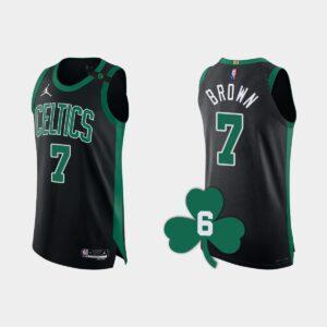 Basketball Jersey 2022-23 Boston Celtics #7 Jaylen Brown Black Authentic Retired Number Jersey Grey 562118