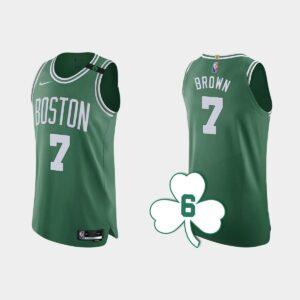 Basketball Jersey 2022-23 Boston Celtics #7 Jaylen Brown Green Authentic Retired Number Jersey Grey 562027