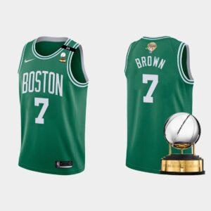 2022 Eastern Conference Champions Boston Celtics Basketball Jersey #7 Jaylen Brown Green Icon Jersey Grey 565632