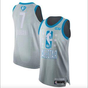 2022 NBA All-Star #7 Kevin Durant Authentic Gray Jersey Black 571177