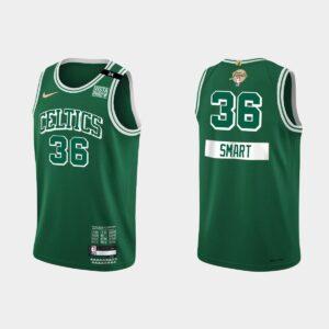 2022 NBA Finals Boston Celtics Basketball Jersey #36 Marcus Smart City Green Jersey White 563106