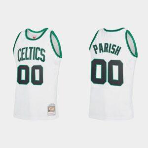 Boston Celtics #00 Robert Parish Hardwood Classics Reload 2.0 White Jersey Green 559437