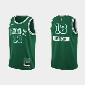 Boston Celtics #13 Malcolm Brogdon 75th Anniversary City Green Jersey White 564440