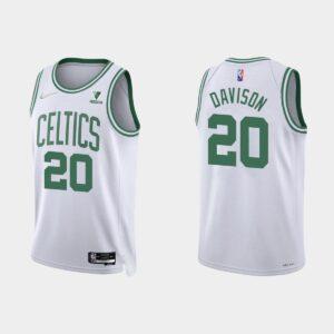 Boston Celtics #20 JD Davison 75th Anniversary Association White Jersey Black 563331