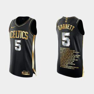 Boston Celtics #5 Kevin Garnett Special Commemoration Black Retired Jersey Black 562213