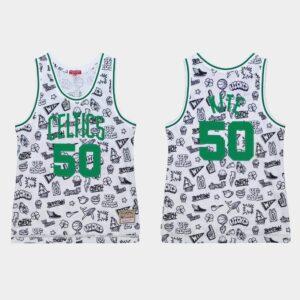 Basketball Jersey 1985-86 Boston Celtics #50 Greg Kite White Doodle Jersey Black 564494