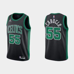 Boston Celtics #55 Bruno Caboclo 75th Anniversary Statement Black Jersey Red 556278