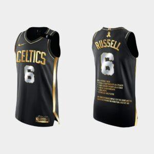 Boston Celtics #6 RIP Bill Russell Special Edition Jersey Black Gold White 562204