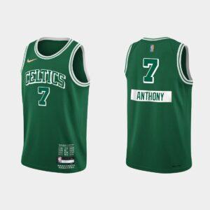 Boston Celtics #7 Carmelo Anthony NBA 75th Anniversary City Green Jersey Black 556215