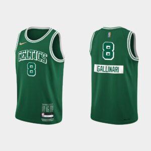 Boston Celtics #8 Danilo Gallinari 75th Anniversary City Green Jersey Black 564467