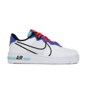 Nike Air Force 1 React GS Astronomy Blue Laser Crimson Grey CD6960 101