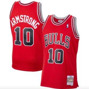 1990-91 Chicago Bulls #10 B.J. Basketball Jersey Armstrong Mitchell & Ness Scarlet Jersey 582123