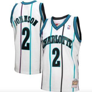 Basketball Jersey 1994-95 Charlotte Hornets #2 Larry Johnson Hardwood  Classics Reload 3.0 White Jersey 576002