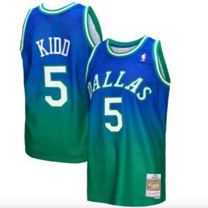 Basketball Jersey 1994-95 Dallas Mavericks #5 Jason Kidd Mitchell & Ness Fadeaway Green/Navy Jersey 584792