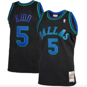 Basketball Jersey 1994-95 Dallas Mavericks #5 Jason Kidd Mitchell & Ness Reload 2.0 Black Jersey 586899