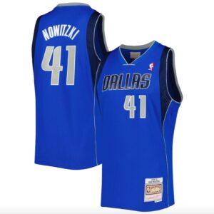 Basketball Jersey 2010-11 Dallas Mavericks #41 Dirk Nowitzki Mitchell & Ness Blue Jersey 585250