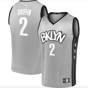 Basketball Jersey 2020-21 Brooklyn Nets #2 Blake Griffin Fast Break Statement Charcoal Jersey Black 574121