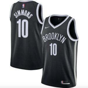 Basketball Jersey 2021-22 Brooklyn Nets #10 Ben Simmons Nike Icon Black Jersey Grey 573451