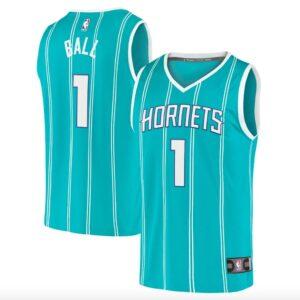 Basketball Jersey 2021-22 Charlotte Hornets #1 LaMelo Ball Fast Break Icon Teal Jersey Black 574260