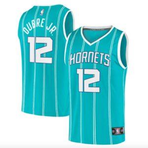 2021-22 Charlotte Hornets #12 Kelly Oubre Jr. Basketball Jersey. Fast Break Icon Teal Jersey Cream 575759