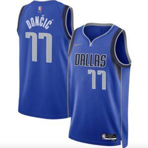 Basketball Jersey 2021-22 Dallas Mavericks #77 Luka Doncic Diamond Icon Blue Jersey 584376